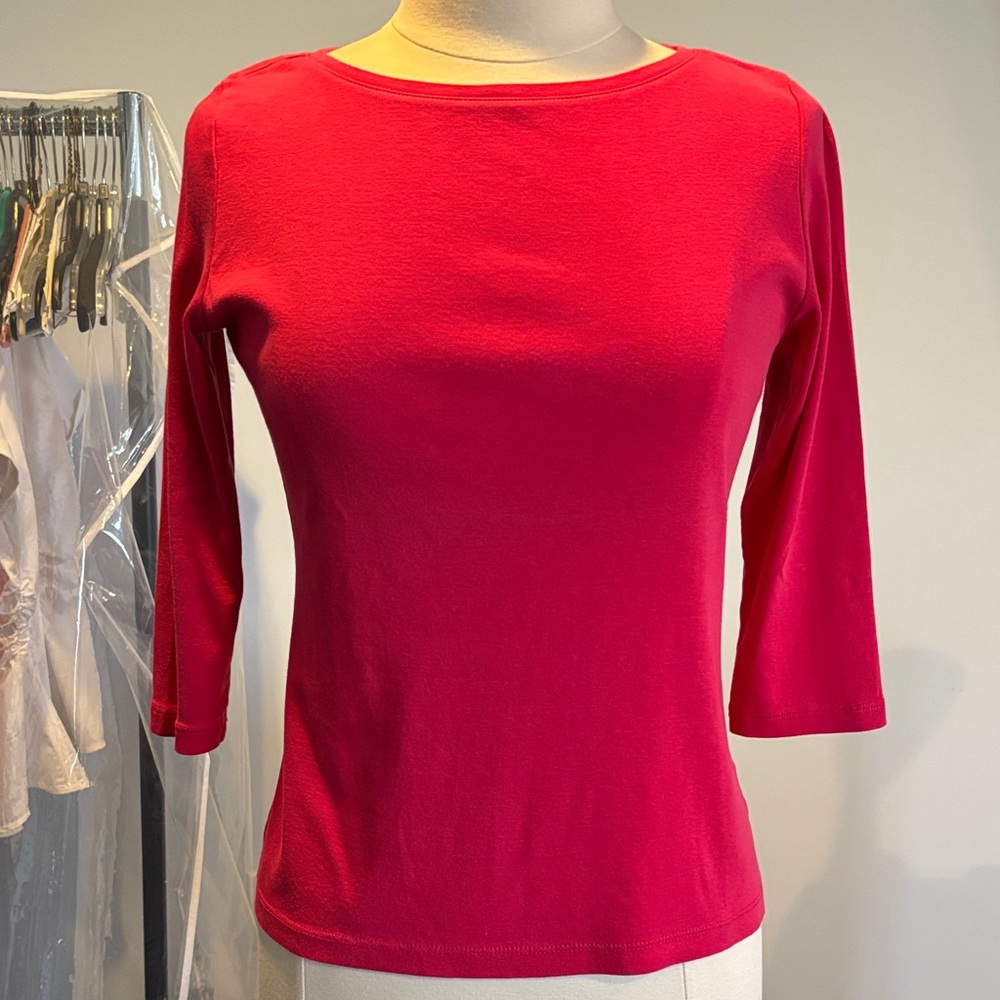 Talbots Bright Pink 3/4 Sleeve Blouse